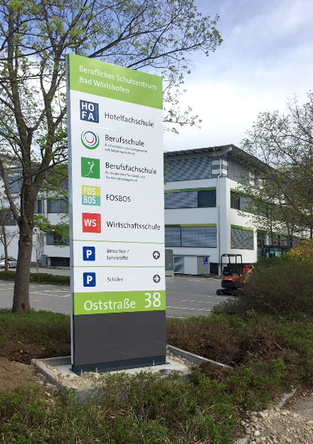 Beispiel Leitsystem, Aussenwerbung Kemtpen